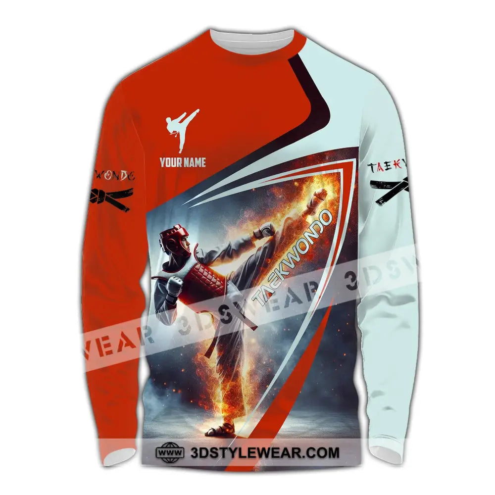 Unisex Shirt Custom Name Taekwondo Shirt Taekwondo Apparel Taekwondo Lover T-Shirt - Long Sleeve Shirt / S - T-shirt