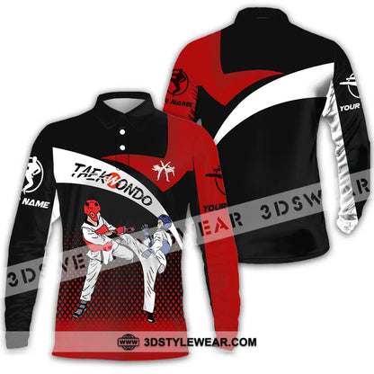 Unisex Shirt - Custom Name Shirt Taekwondo Fighters - Long Sleeve Polo / S - T-shirt