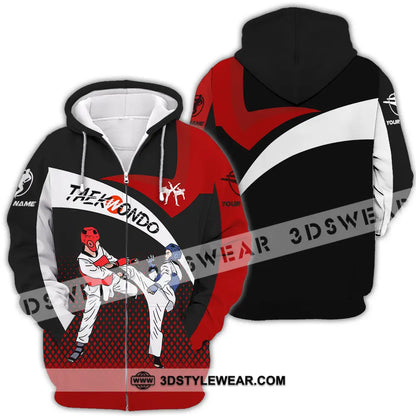 Unisex Shirt - Custom Name Shirt Taekwondo Fighters - Zipper Hoodie / S - T-shirt