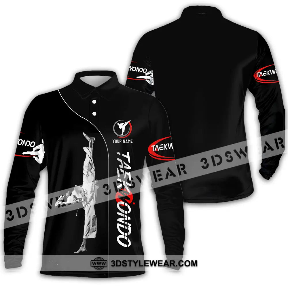 Unisex Shirt - Custom Name Shirt Taekwondo - Long Sleeve Polo / S - T-shirt