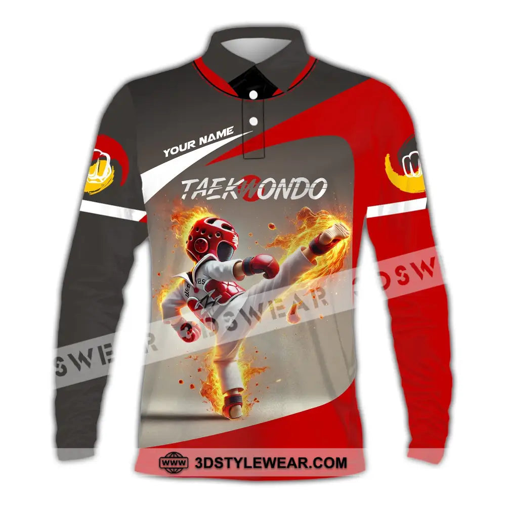 Unisex Shirt - Custom Name Shirt Taekwondo - Long Sleeve Polo / S - T-shirt