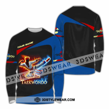 Unisex Shirt Custom Name Taekwondo Shirt Taekwondo Polo Long Sleeve Shirt - Long Sleeve Shirt / S - T-shirt