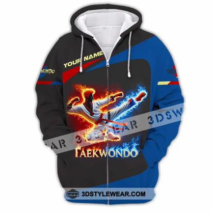 Unisex Shirt Custom Name Taekwondo Shirt Taekwondo Polo Long Sleeve Shirt - Zipper Hoodie / S - T-shirt