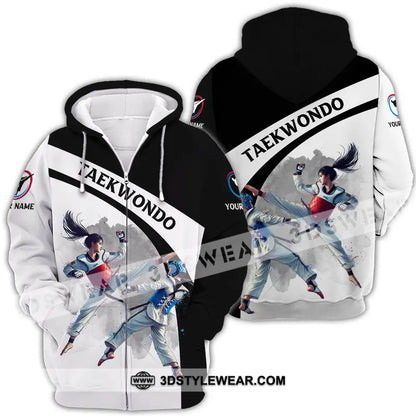 Unisex Shirt - Custom Name Taekwondo Sport Shirt - Zipper Hoodie / S - T-shirt