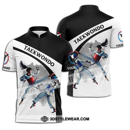 Unisex Shirt - Custom Name Taekwondo Sport Shirt - Zipper Polo Shirt / S - T-shirt