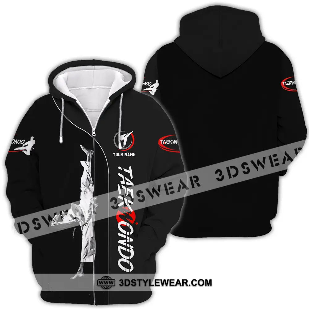 Unisex Shirt - Custom Name Shirt Taekwondo - Zipper Hoodie / S - T-shirt