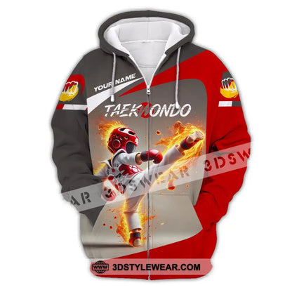 Unisex Shirt - Custom Name Shirt Taekwondo - Zipper Hoodie / S - T-shirt
