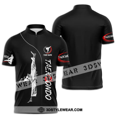 Unisex Shirt - Custom Name Shirt Taekwondo - Zipper Polo Shirt / S - T-shirt