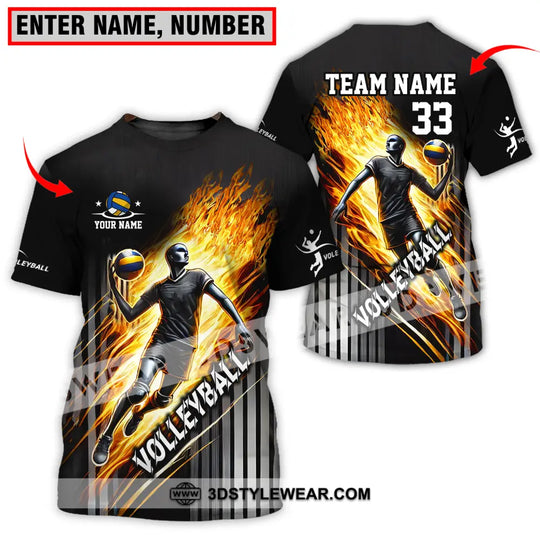 Unisex Shirt - Custom Name, Team Name And Number Shirt, Volleyball Lover style option 1