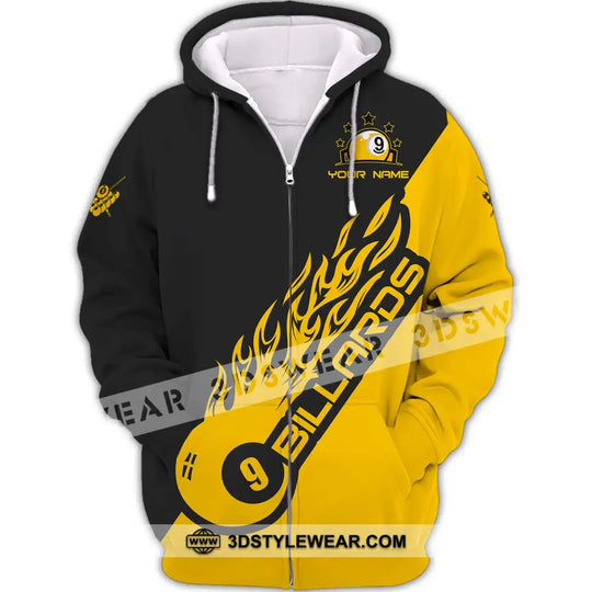 Unisex Shirt - Custom Name Shirt - Team Name Shirt, Billiard Yellow Fire style option 4