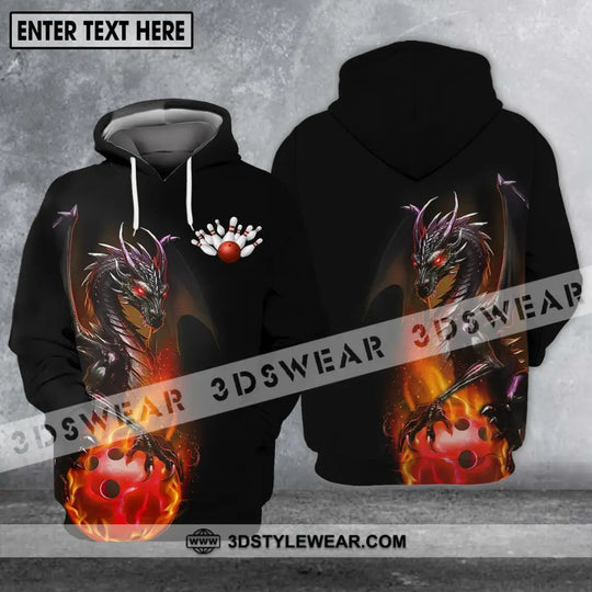 Unisex Shirt - Custom Name Shirt - Team Name Shirt, Bowling Dragon Fire Ball style option 3