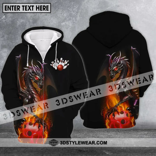 Unisex Shirt - Custom Name Shirt - Team Name Shirt, Bowling Dragon Fire Ball style option 4
