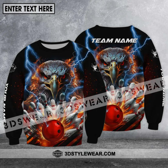 Unisex Shirt - Custom Name Shirt - Team Name Shirt, Bowling Eagle Fire Ball style option 4