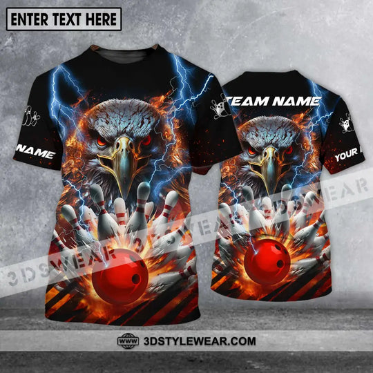 Unisex Shirt - Custom Name Shirt - Team Name Shirt, Bowling Eagle Fire Ball style option 1