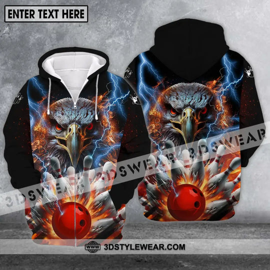 Unisex Shirt - Custom Name Shirt - Team Name Shirt, Bowling Eagle Fire Ball style option 2