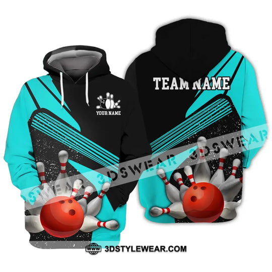Unisex Shirt - Custom Name Shirt - Team Name Shirt, Cyan Bowling Shirt style option 3