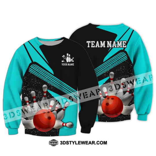 Unisex Shirt - Custom Name Shirt - Team Name Shirt, Cyan Bowling Shirt style option 4
