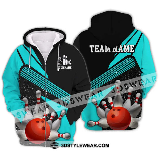 Unisex Shirt - Custom Name Shirt - Team Name Shirt, Cyan Bowling Shirt style option 2
