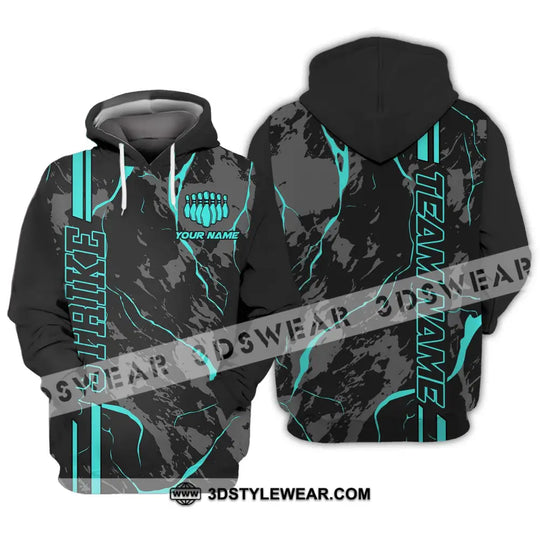 Unisex Shirt - Custom Name Shirt - Team Name Shirt, Cyan Strike Bowling Shirt style option 3