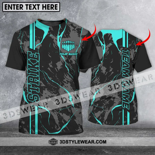 Unisex Shirt - Custom Name Shirt - Team Name Shirt, Cyan Strike Bowling Shirt style option 1