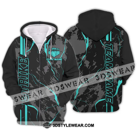 Unisex Shirt - Custom Name Shirt - Team Name Shirt, Cyan Strike Bowling Shirt style option 2