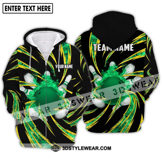 Unisex Shirt - Custom Name Shirt - Team Name Shirt, Emerald Bowling Shirt style option 2