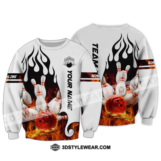 Unisex Shirt - Custom Name Shirt - Team Name Shirt, Fire Bowling Ball style option 4