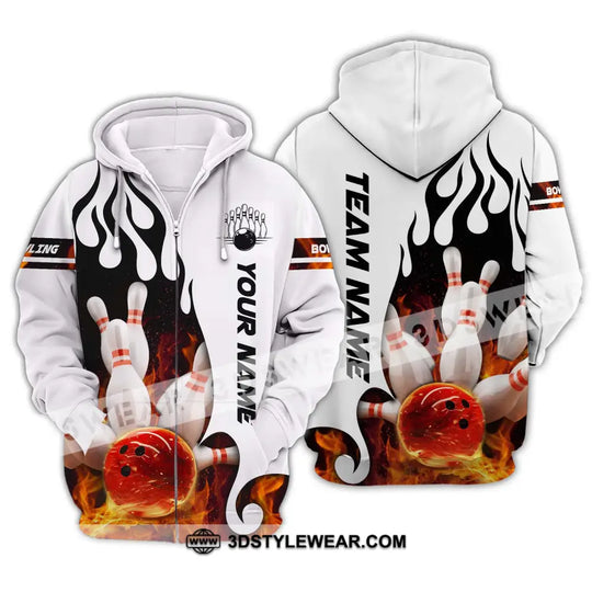 Unisex Shirt - Custom Name Shirt - Team Name Shirt, Fire Bowling Ball style option 2