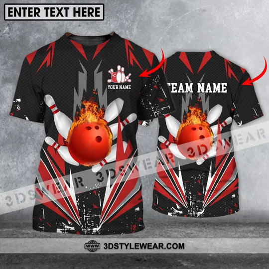 Unisex Shirt - Custom Name Shirt - Team Name Shirt,Fire Bowling Shirt style option 1