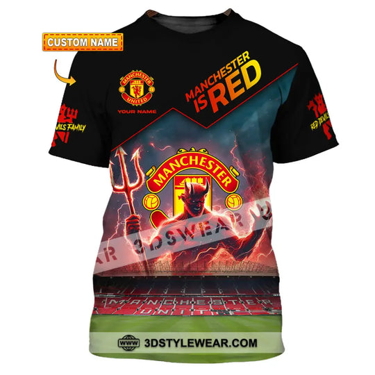 Unisex Shirt, Custom Name The Red Devil T-Shirt, Football Hoodie Long Sleeve Shirt, Gift for Football Lovers style option 1