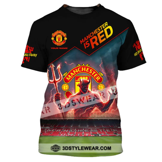 Unisex Shirt, Custom Name The Red Devil T-Shirt, Football Hoodie Long Sleeve Shirt, Gift for Football Lovers style option 2