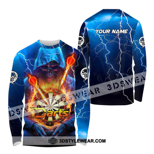 Unisex Shirt - Custom Name The Skull Darts Sport Shirt, Fire And Ice Darts style option 4