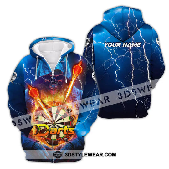 Unisex Shirt - Custom Name The Skull Darts Sport Shirt, Fire And Ice Darts style option 2