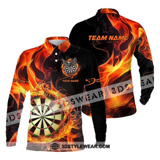 Unisex Shirt - Custom Name The Skull Darts Sport Shirt, Fire Darts style option 3