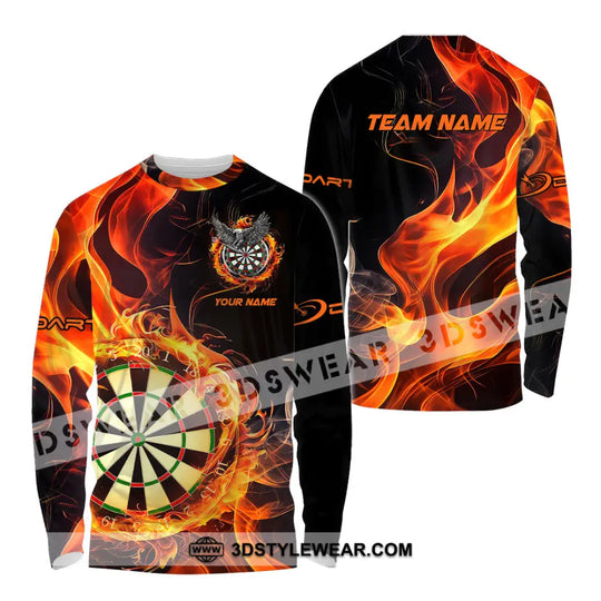 Unisex Shirt - Custom Name The Skull Darts Sport Shirt, Fire Darts style option 4
