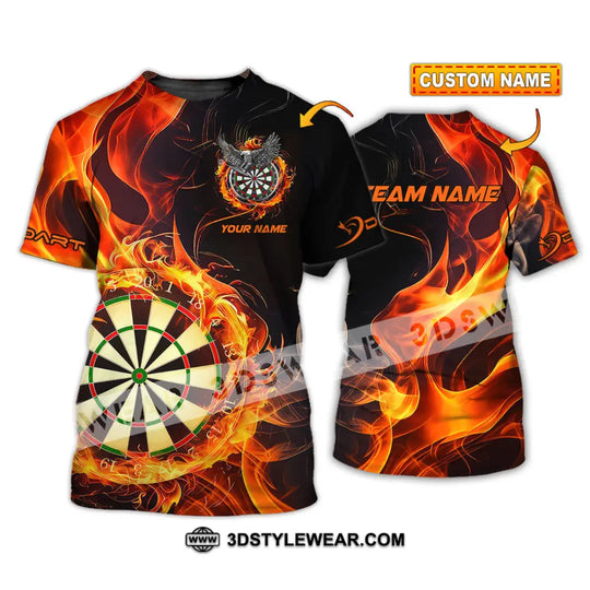 Unisex Shirt - Custom Name The Skull Darts Sport Shirt, Fire Darts style option 1