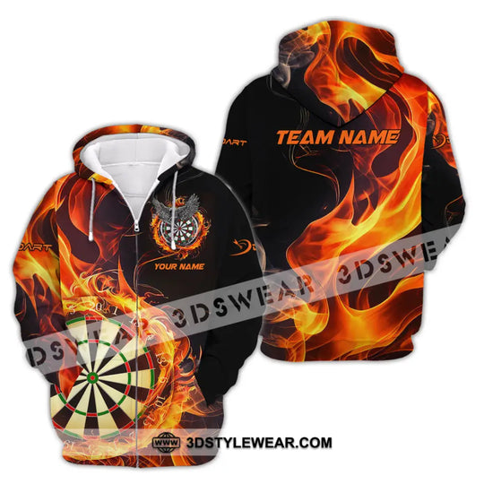 Unisex Shirt - Custom Name The Skull Darts Sport Shirt, Fire Darts style option 2