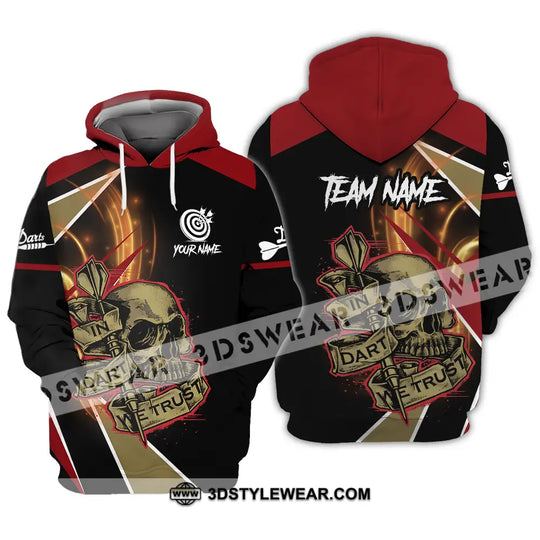 Unisex Shirt - Custom Name The Skull Darts Sport Shirt, In Darts We Trust style option 3