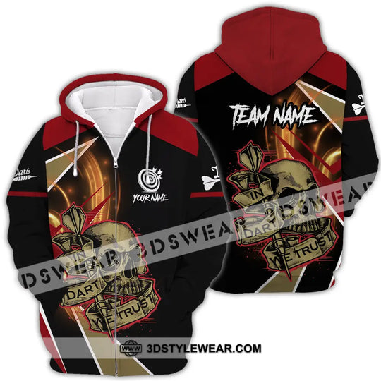 Unisex Shirt - Custom Name The Skull Darts Sport Shirt, In Darts We Trust style option 4