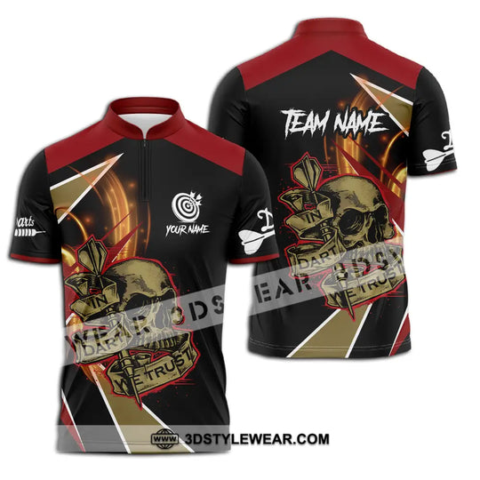 Unisex Shirt - Custom Name The Skull Darts Sport Shirt, In Darts We Trust style option 2