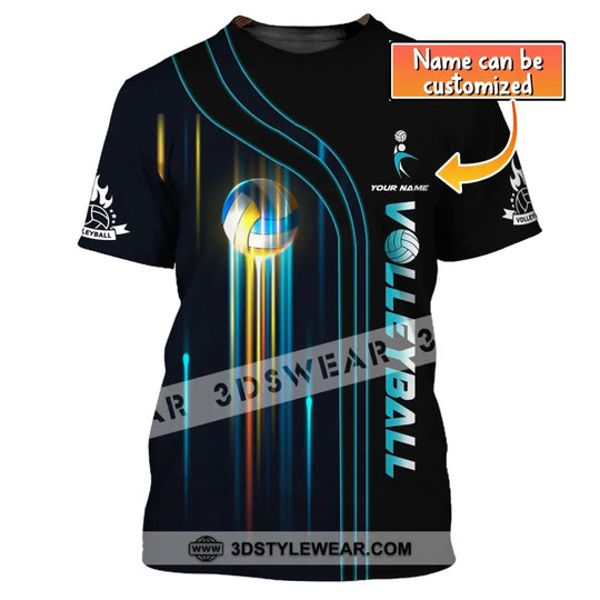 Unisex Shirt, Custom Name Volleyball Shirt, T-Shirt for Volleyball Club, Gift for Volleyball Players style option 1