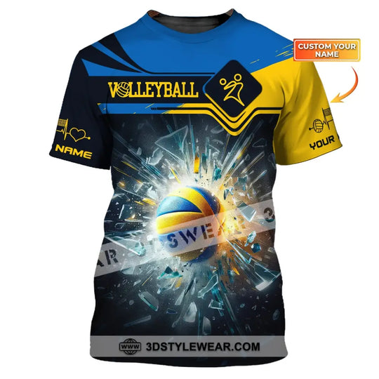 Unisex Shirt, Custom Name Volleyball Shirt, T-Shirt for Volleyball Team, Gift for Volleyball Players style option 1