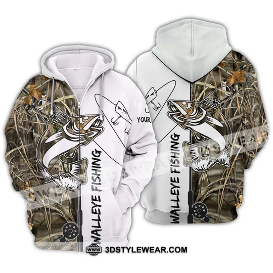 Unisex Shirt - Custom Name Walleye Fishing Shirt style option 2
