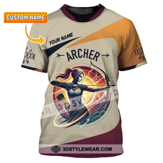 Unisex Shirt, Custom Name Woman Archery Shirt, Archery Polo Long Sleeve, Archery Love T-Shirt style option 1