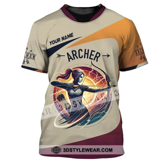 Unisex Shirt, Custom Name Woman Archery Shirt, Archery Polo Long Sleeve, Archery Love T-Shirt style option 2