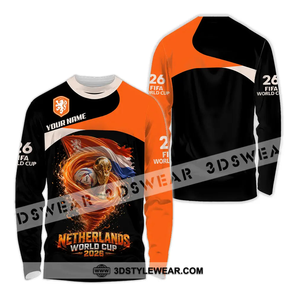 Unisex Shirt - Custom Netherlands World Cup 2026 3D Shirt - Long Sleeve Shirt / S - T-shirt