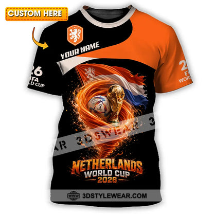 Unisex Shirt - Custom Netherlands World Cup 2026 3D Shirt - T-shirt