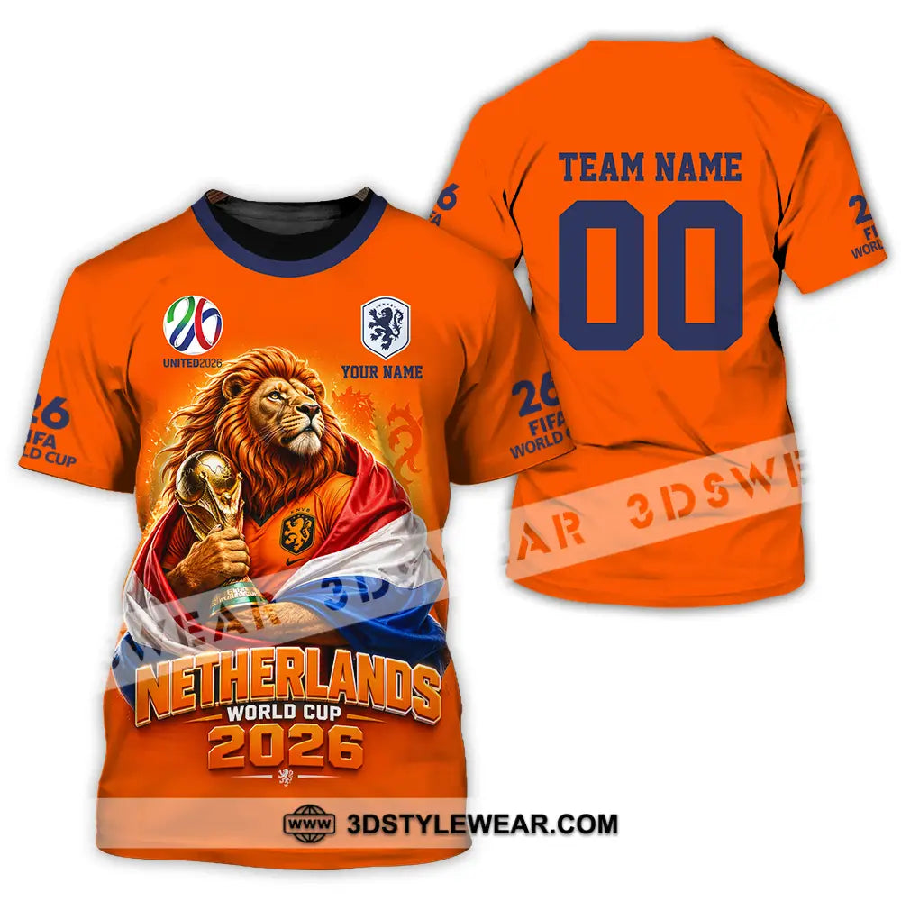 Unisex Shirt - Custom Netherlands World Cup 2026 3D Shirt - T-Shirt / S - T-shirt