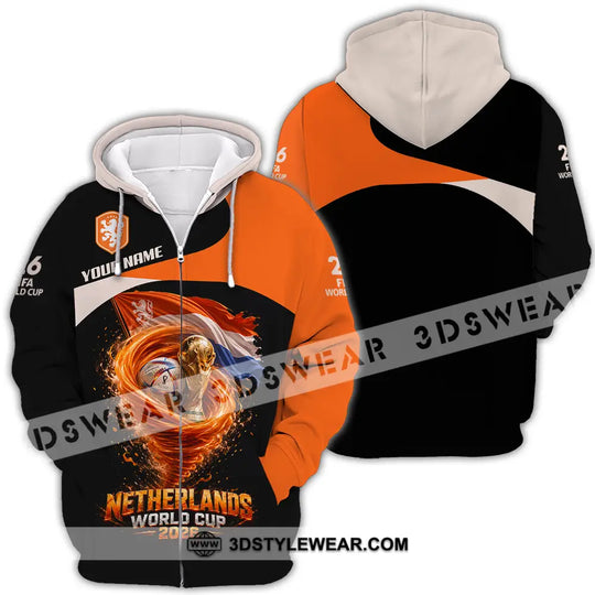 Unisex Shirt - Custom Netherlands World Cup 2026 3D Shirt style option 4