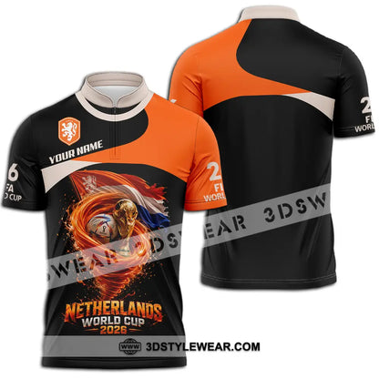 Unisex Shirt - Custom Netherlands World Cup 2026 3D Shirt - Zipper Polo Shirt / S - T-shirt